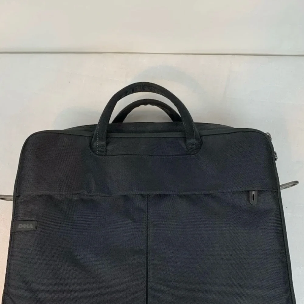 Dell Black Padded Laptop Bag with Top Handles and Structured Shape